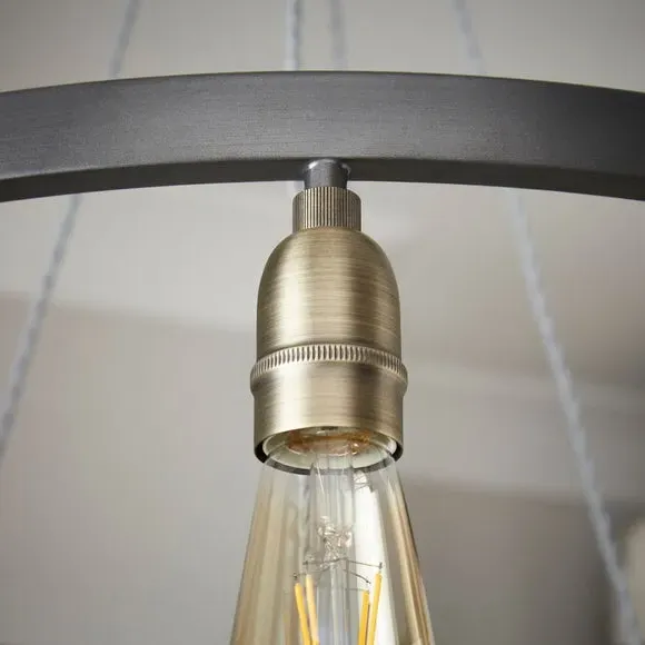 Large Hoop Ceiling Light Industrial - Grey