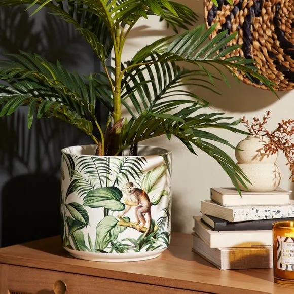 Large Monkey Plant Pot - Multicolor, Ceramic image