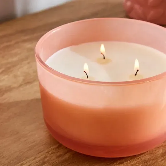 Large Multi Wick Candle - Orange, Glass