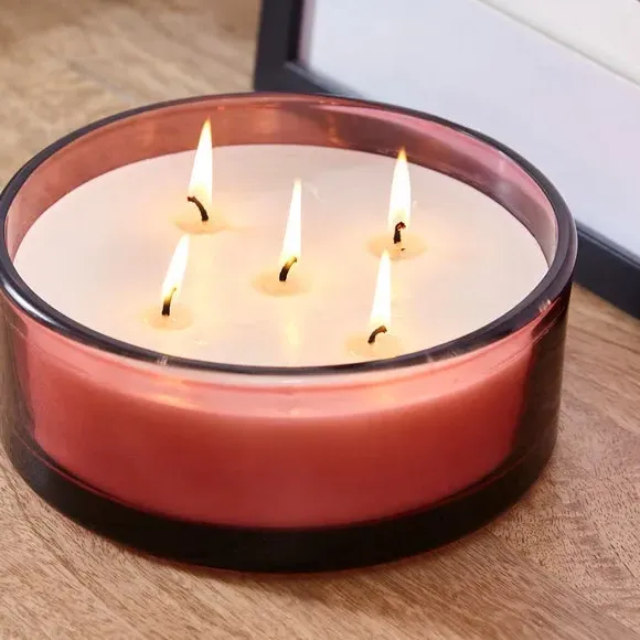 Large Multi Wick Candle - Pink, Sugared Raspberry
