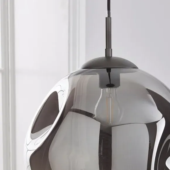 Large Pendant Light Dimmable - Smoke, Glass