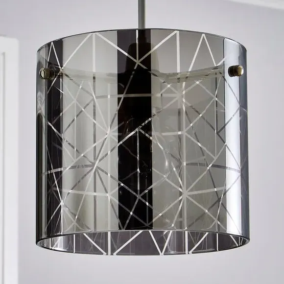 Large Pendant Shade Easy Fit - Smoke, Glass
