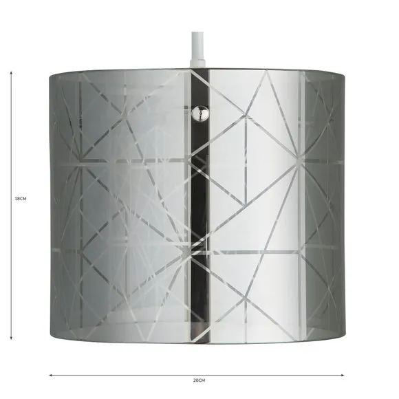 Large Pendant Shade Easy Fit - Smoke, Glass
