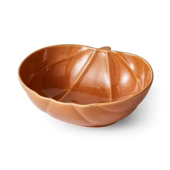 Large Pumpkin Bowl - Orange, Stoneware