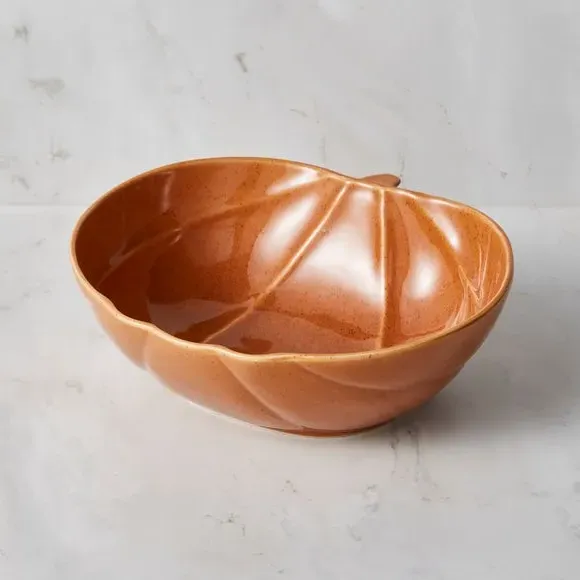 Large Pumpkin Bowl - Orange, Stoneware image