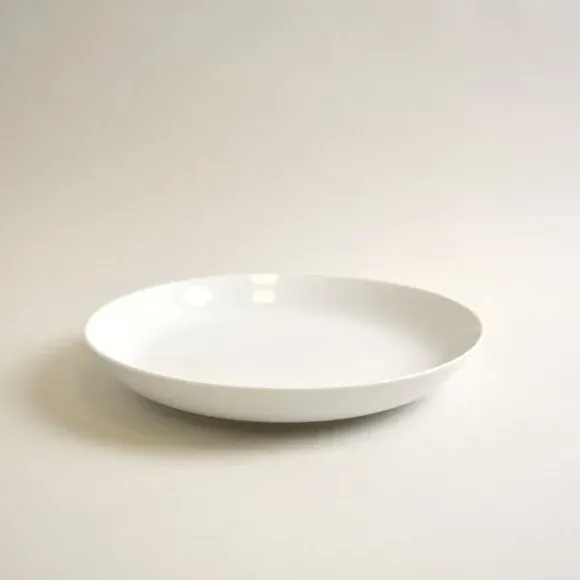 Large Rim Pasta Bowl - White, Porcelain image