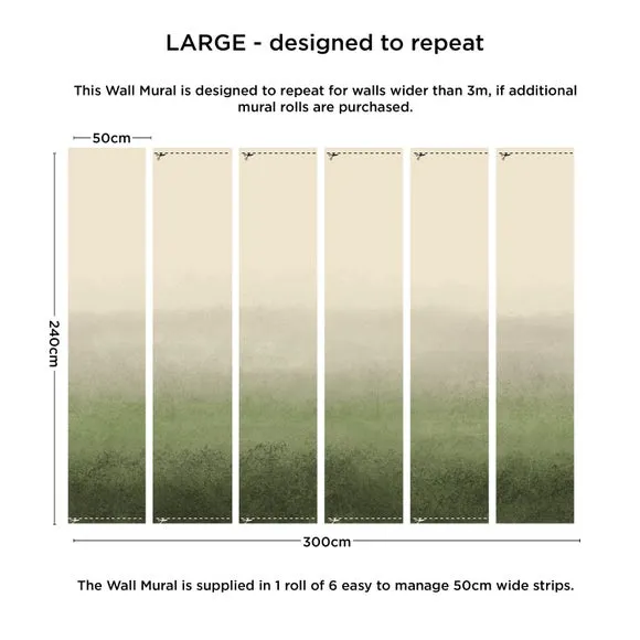 Large Scale Wall Mural Ombre - Green