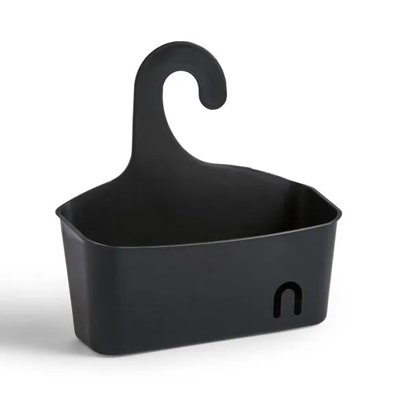 Large Shower Caddy with Hook - Black, Plastic