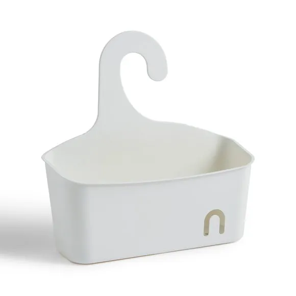 Large Shower Caddy with Hook - White, Plastic