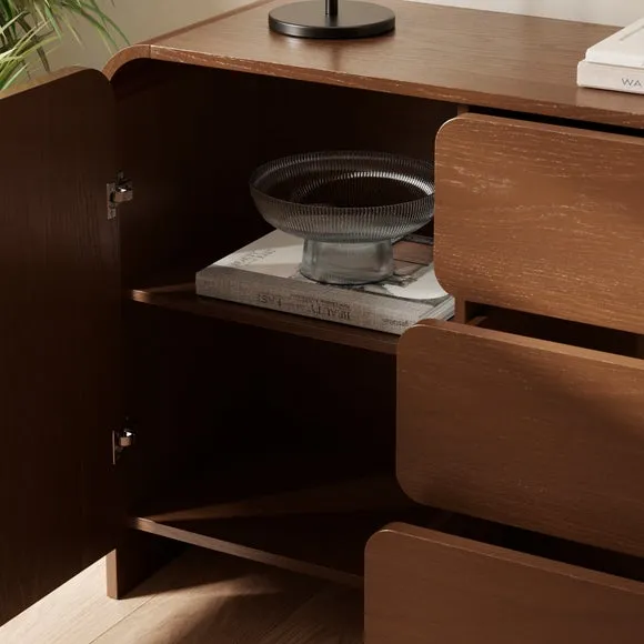 Large Sideboard with Curved Edges - Dark Oak