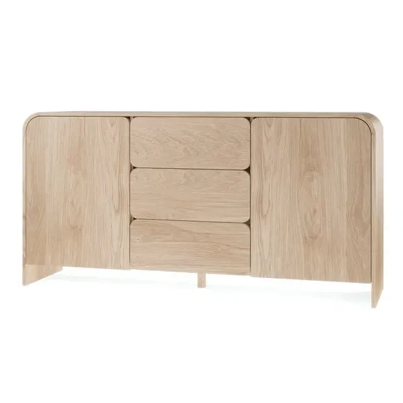 Large Sideboard with Curved Edges - Light Oak