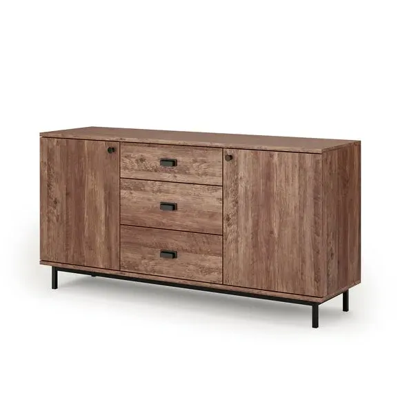 Large Sideboard with Drawers - Pine, Metal