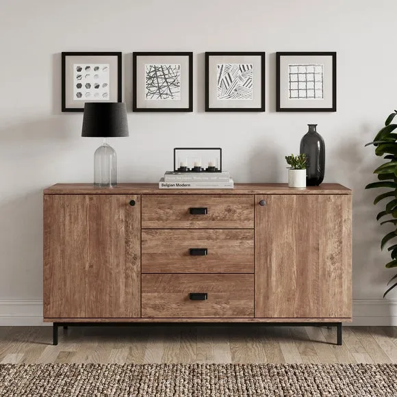 Large Sideboard with Drawers - Pine, Metal image