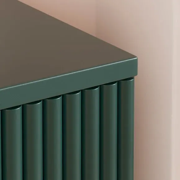 Large Sideboard with Ribbed Detail - Green