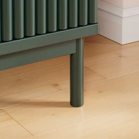 Large Sideboard with Ribbed Detail - Green