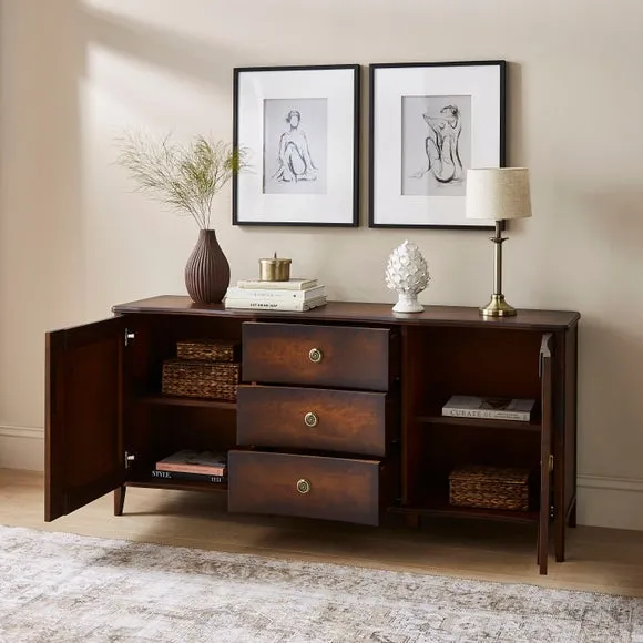 Large Sideboard with Soft Close - Dark, Birch