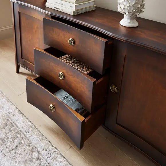 Large Sideboard with Soft Close - Dark, Birch