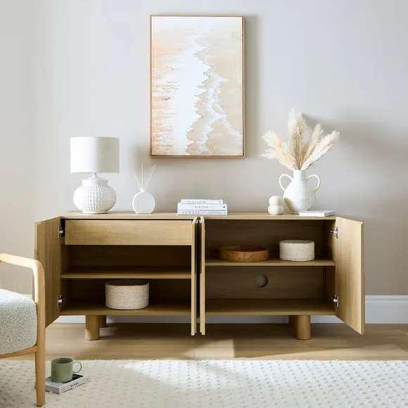 Large Sideboard with Soft Close - Oak Effect