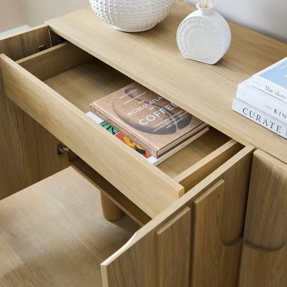 Large Sideboard with Soft Close - Oak Effect