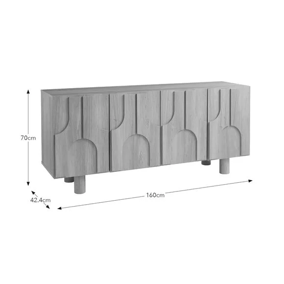 Large Sideboard with Soft Close - Oak Effect