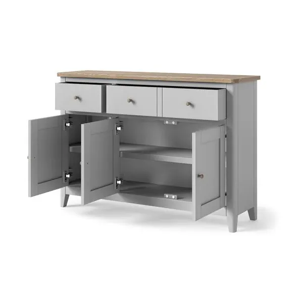 Large Sideboard with Storage - Grey, Pine