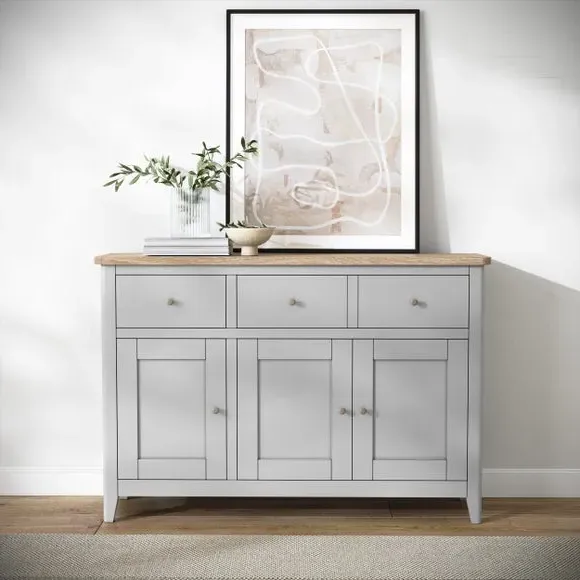 Large Sideboard with Storage - Grey, Pine