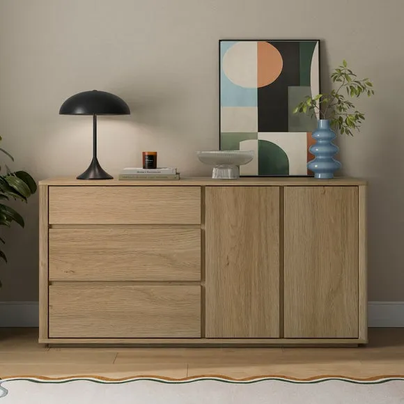Large Sideboard with Storage - Light Oak Effect image