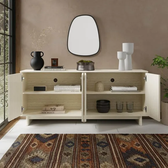Large Sideboard with Storage - Whitewashed, Wood