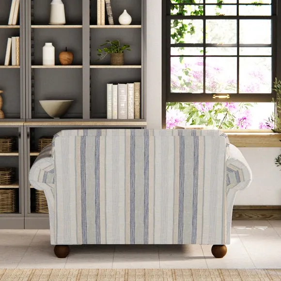 Large Snuggle Chair Striped - Blue, Linen