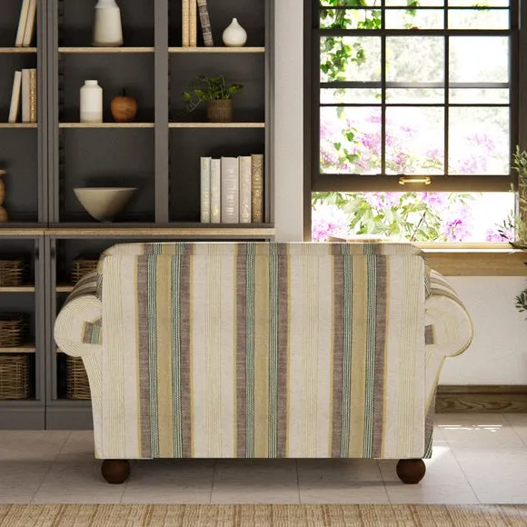 Large Snuggle Chair Striped - Green, Linen