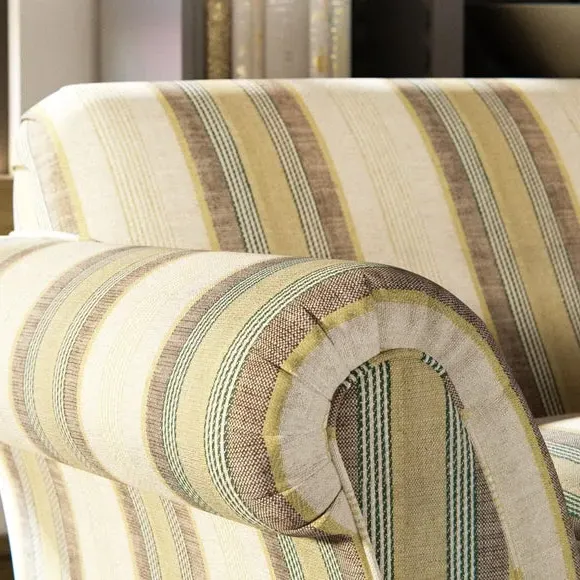 Large Snuggle Chair Striped - Green, Linen