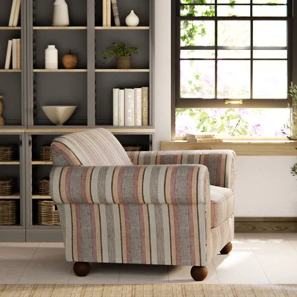 Large Snuggle Chair Striped - Multicolour, Linen