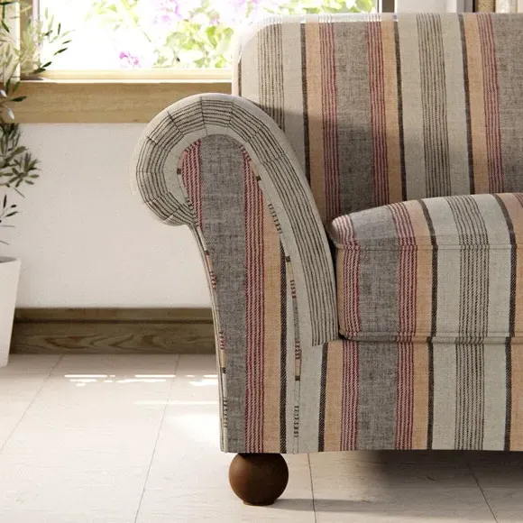 Large Snuggle Chair Striped - Multicolour, Linen