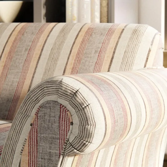 Large Snuggle Chair Striped - Multicolour, Linen