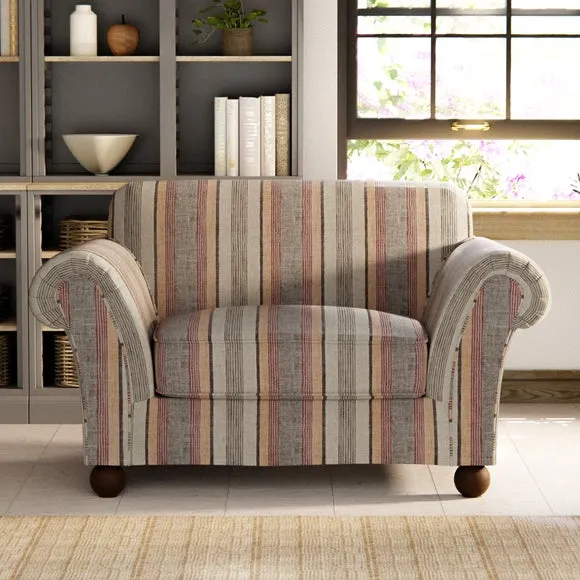 Large Snuggle Chair Striped - Multicolour, Linen