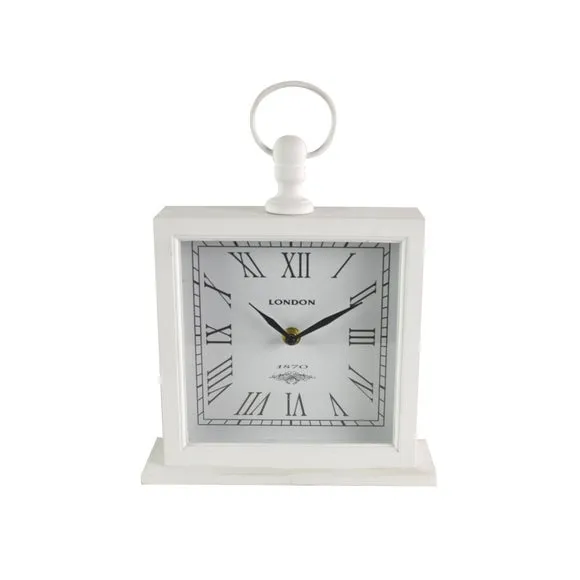 Large Square Mantel Clock - White image