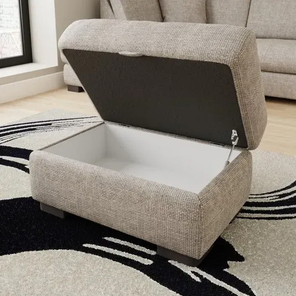 Large Storage Footstool - Mushroom, Chenille