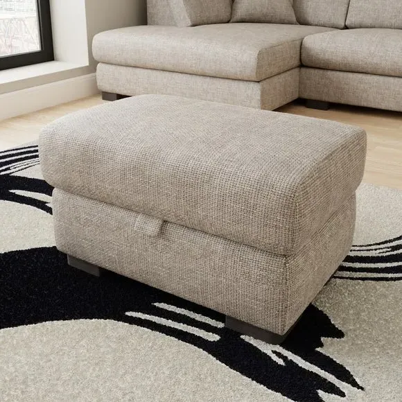 Large Storage Footstool - Mushroom, Chenille image
