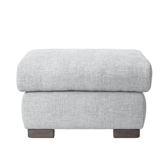 Large Storage Footstool - Silver, Chenille
