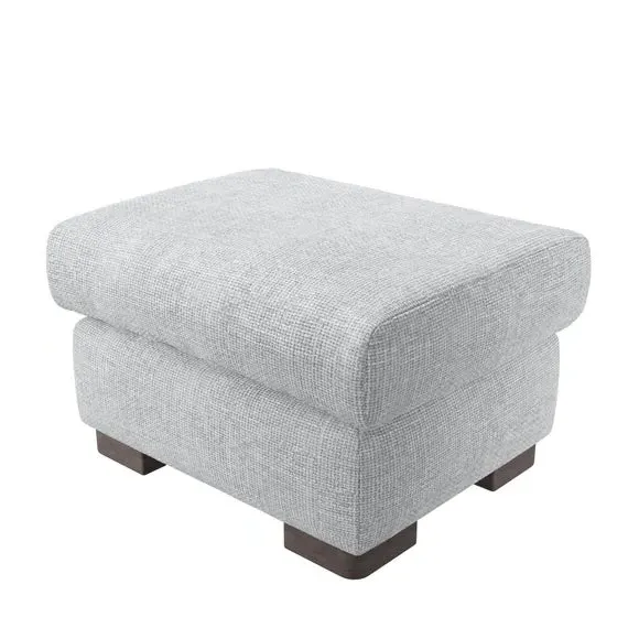 Large Storage Footstool - Silver, Chenille