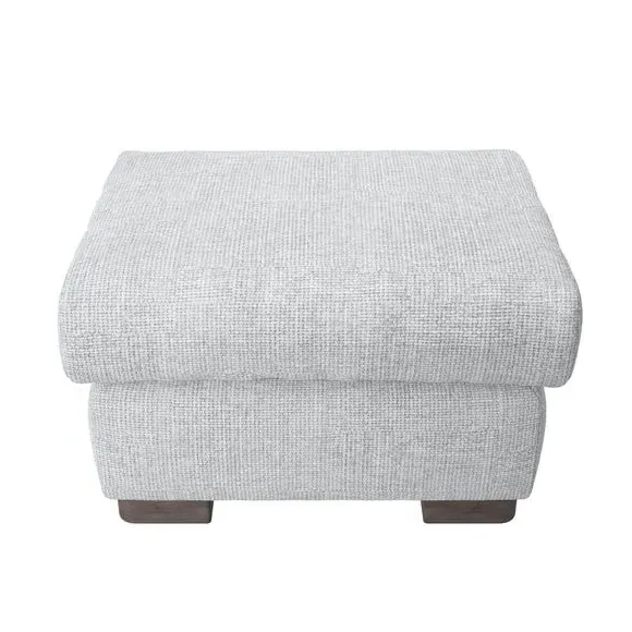 Large Storage Footstool - Silver, Chenille