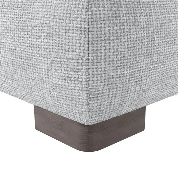 Large Storage Footstool - Silver, Chenille