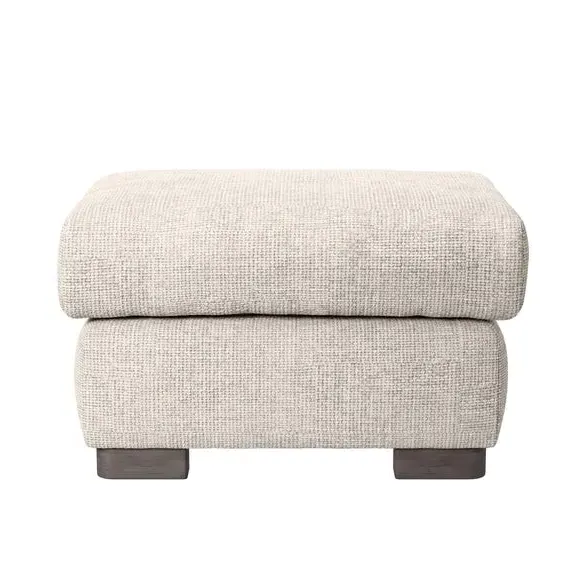Large Storage Footstool - White Sand, Chenille