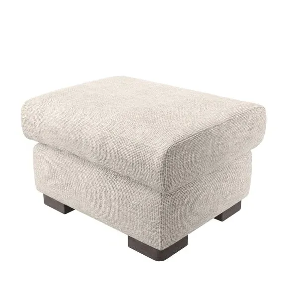 Large Storage Footstool - White Sand, Chenille