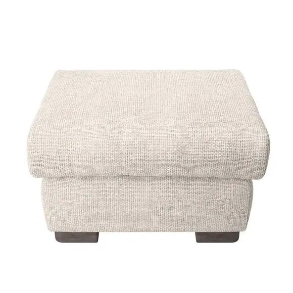 Large Storage Footstool - White Sand, Chenille