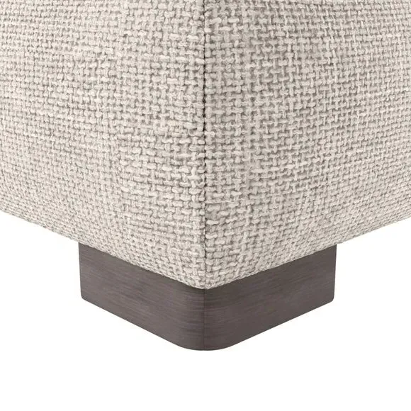 Large Storage Footstool - White Sand, Chenille