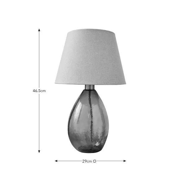 Large Table Lamp with In-Line Switch - Brown Glass