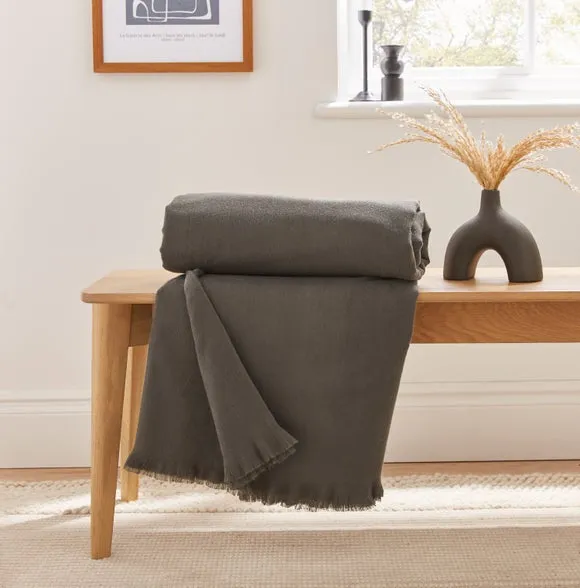 Large Throw Blanket - Charcoal, Polyester