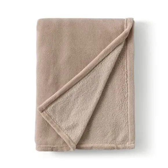 Large Throw Blanket - Cream, Polyester