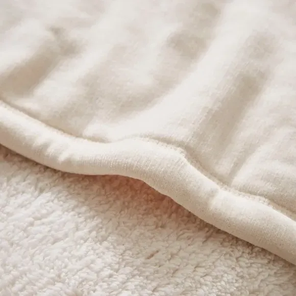 Large Throw Blanket Double-Sided - Natural, Chenille